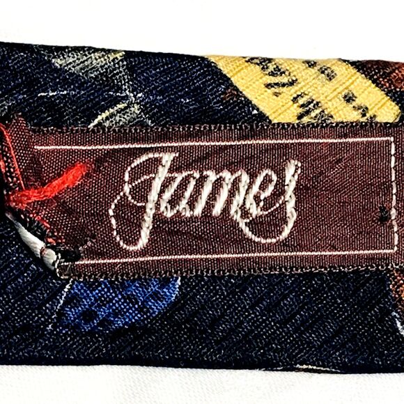 Ermenegildo Zegna Italy Madras Tie Italian Silk Leaf Tree Blue Luxury Money Y2K - Picture 11 of 12